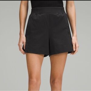 Lululemon Stretch Woven Relaxed-Fit High-Rise Short 4" in Black, Size S